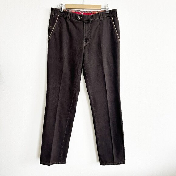 Meyer Pants Brown New York Chino Trousers Modern Fit Straight Leg - Picture 1 of 10